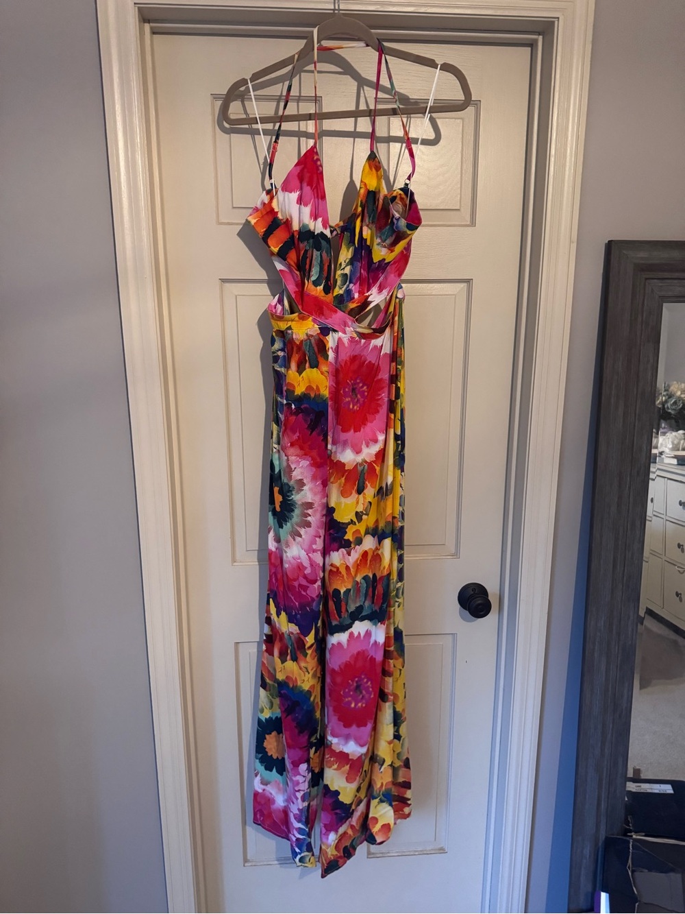 Floral Wide-Leg Jumpsuit in Pink & Yellow